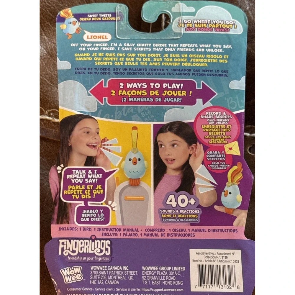 Fingerlings Sweet Tweets Lionel Blue Bird Interactive Toy 40+ Sounds New